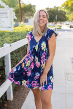 Load image into Gallery viewer, Navy Blooms Summer Dress

