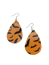 Load image into Gallery viewer, Going Batty Leather Teardrop Earrings
