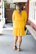 Load image into Gallery viewer, Tiered Decadence Mustard Dress
