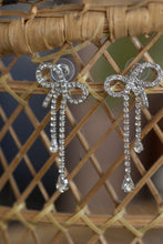 Load image into Gallery viewer, Pave Rhinestone Ribbon Earrings
