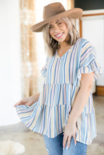 Load image into Gallery viewer, Spring Stripes Ruffle Sleeve
