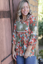 Load image into Gallery viewer, Fall Picnic 3/4 Sleeve Top
